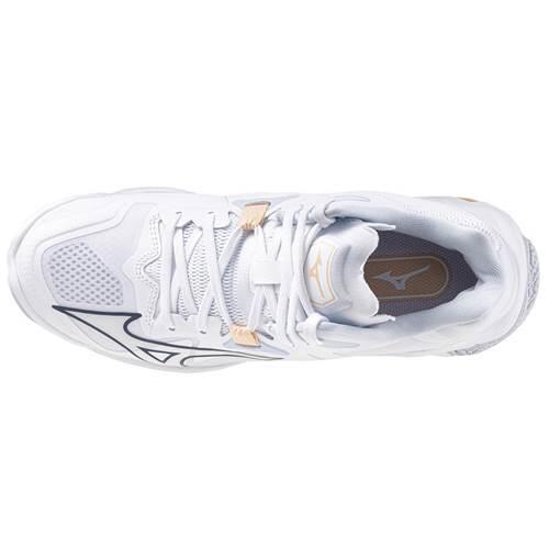 Zapatillas voleibol Mujer Mizuno Wave Lightning Z8 Mid Blanco