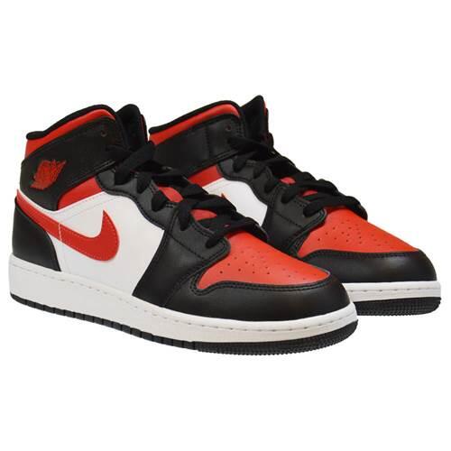 Air Jordan 1 Mid Alternate Bred Noir Junior 554725-079 3/5