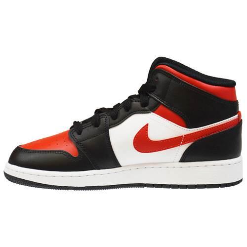 Air Jordan 1 Mid Alternate Bred Noir Junior 554725-079 2/5