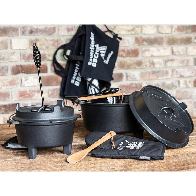 Dutch Oven de Sauerländer BBCrew 10,25 l - Olla de hierro fundido esmaltada