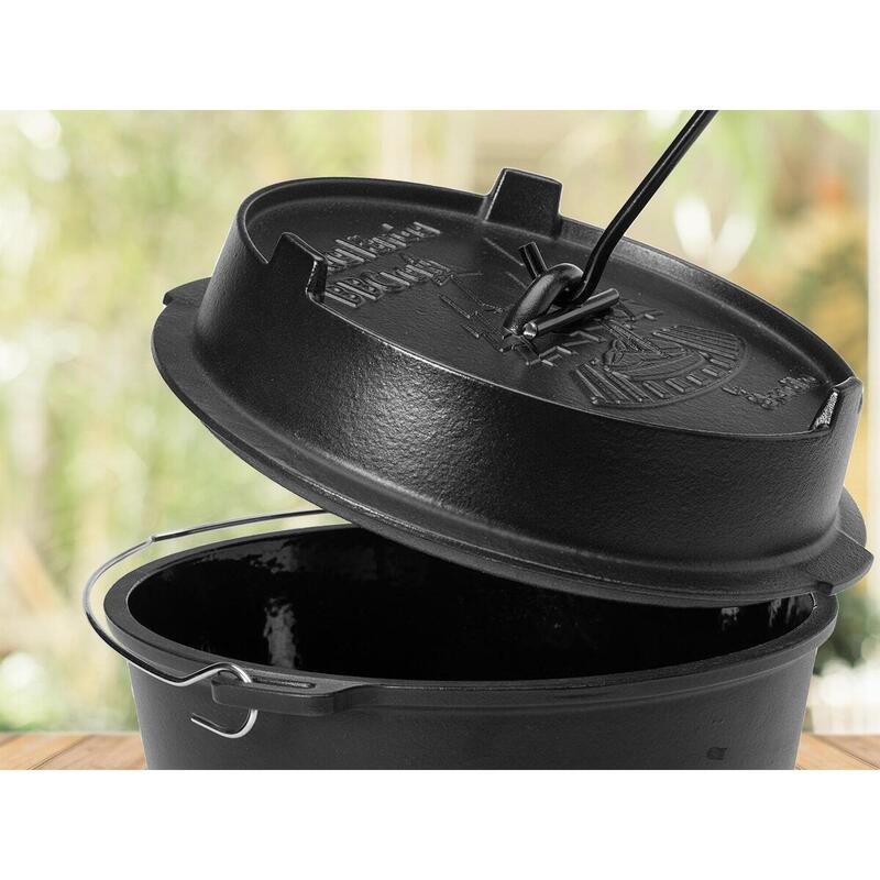 Dutch Oven van Sauerländer BBCrew 10,25 L - Gietijzeren pan met emaillering