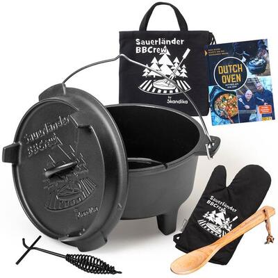 Dutch oven van sauerländer bbcrew 8 l - gietijzeren pan met emaillering