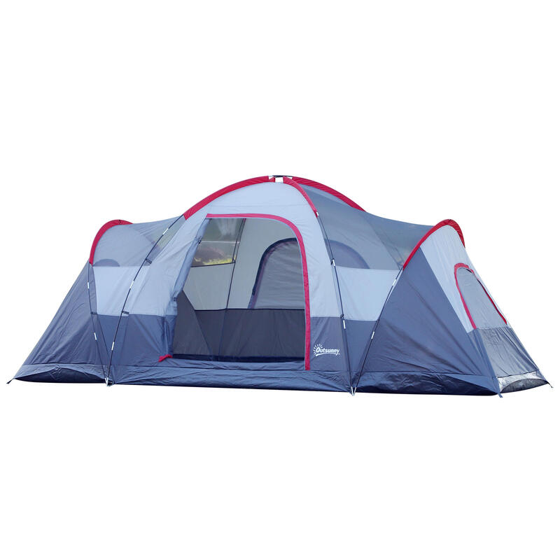 Tienda de Campaña Familiar Outsunny 455x230x180 cm Gris