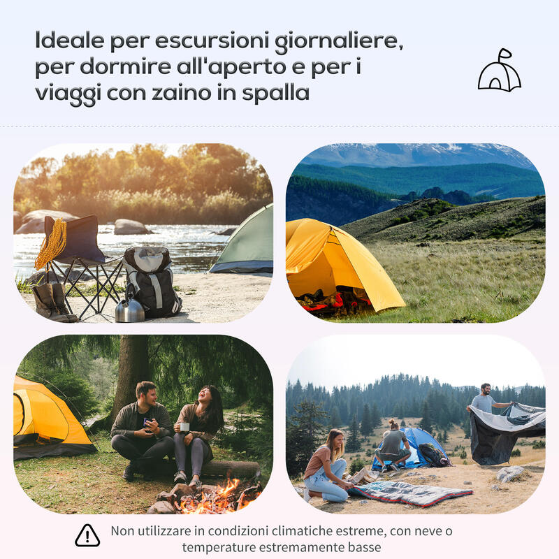 Outsunny Tenda da Campeggio Idrorepellente per 6 Persone, Grigia