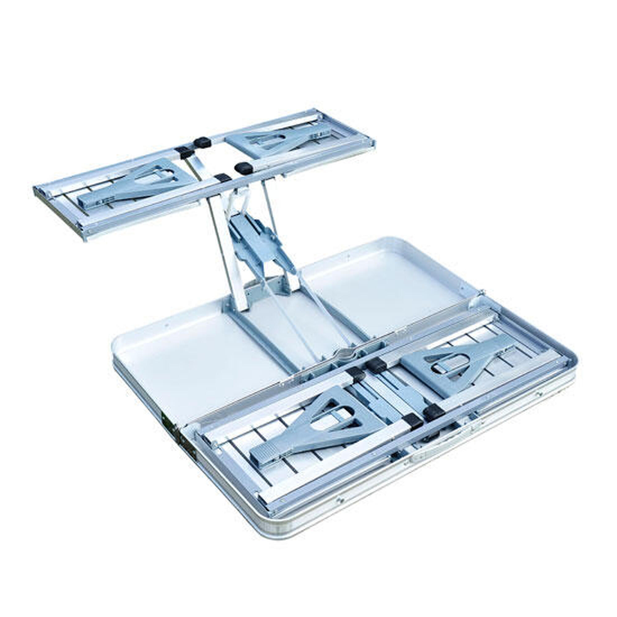 Outsunny Tavolino da campeggio portatile in alluminio con 4 sedie Argento