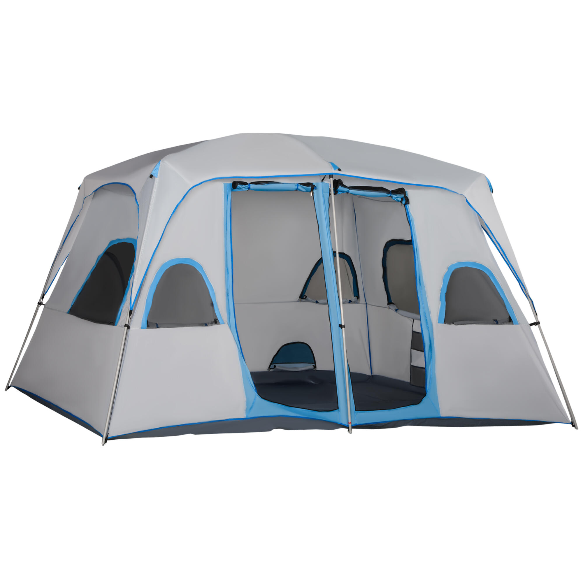 OUTSUNNY Tenda de campismo 400x275x210 cm cinzento Outsunny
