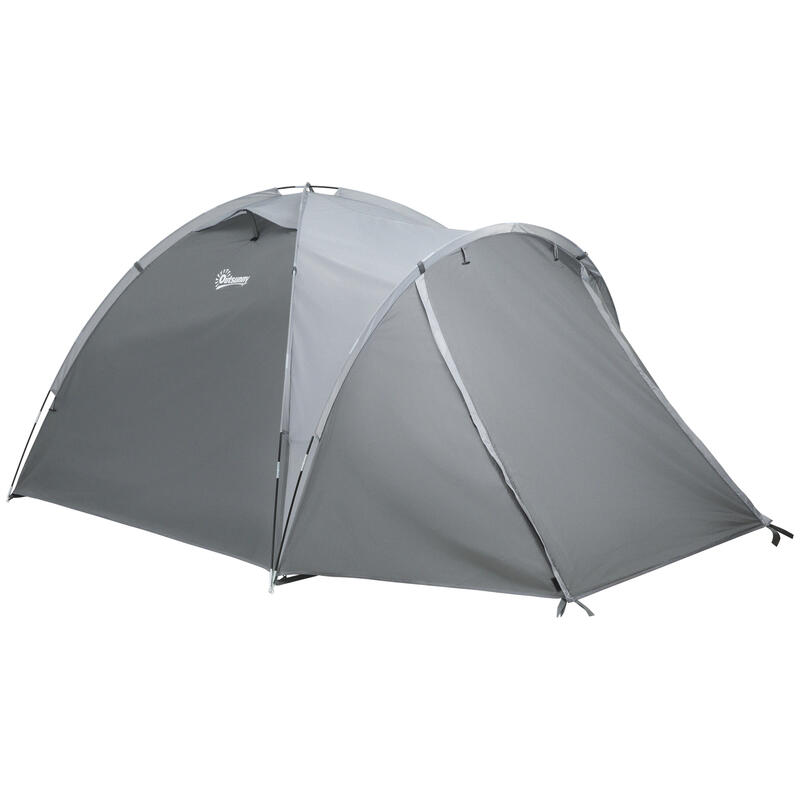 Outsunny Tenda da Campeggio a Cupola per 2 Persone Estensibile, Grigio