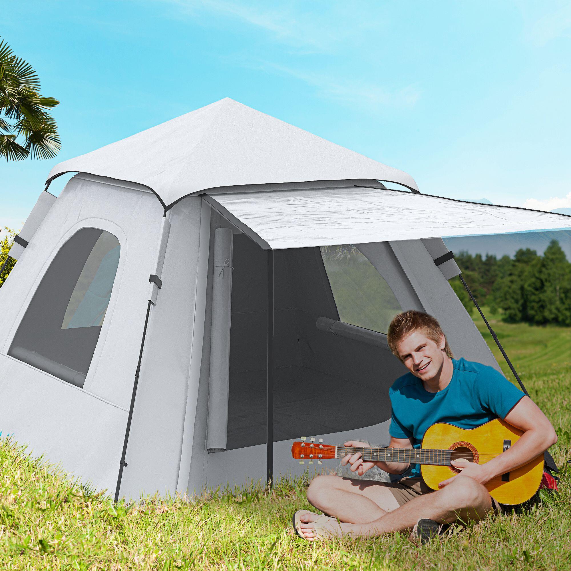 Tienda de Campaña Outsunny 210x210x150 cm Plata 2/7