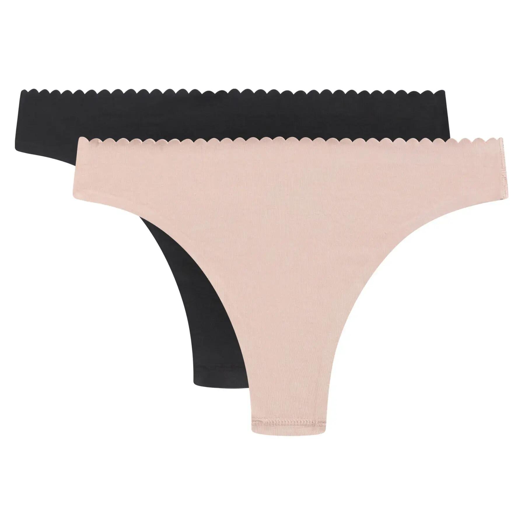 Dim Body Touch Easy, Lot de 2 tangas coton 4/5