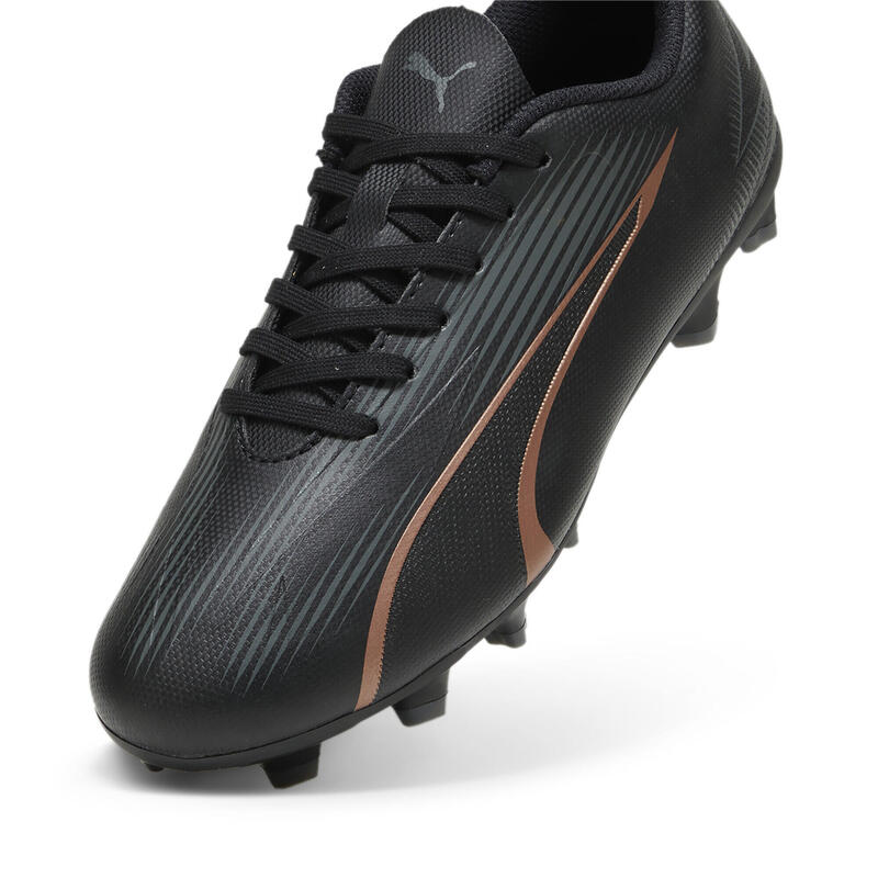 Scarpe da calcio ULTRA PLAY FG/AG da ragazzi PUMA Black Copper Rose Metallic