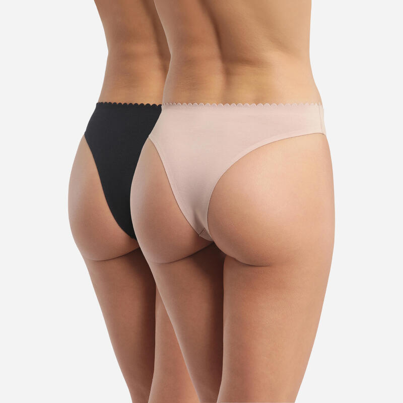 Lot de 2 tangas coton Femme Body Touch Easy