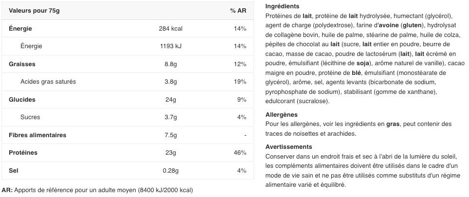 Brownies protéinés - Protein Brownie - Morceaux de Chocolat au Lait Boite de 12 2/3