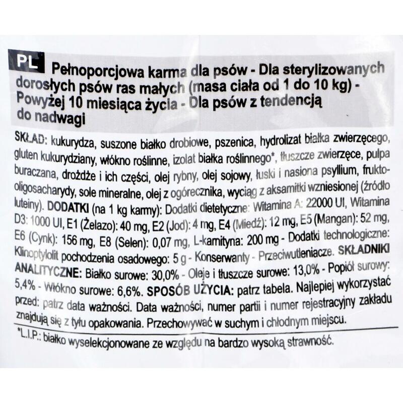 Ração para cão Mini Alimento esterilizado 1 kg