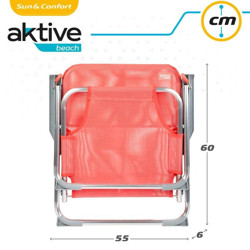 Silla plegable baja aluminio coral Aktive