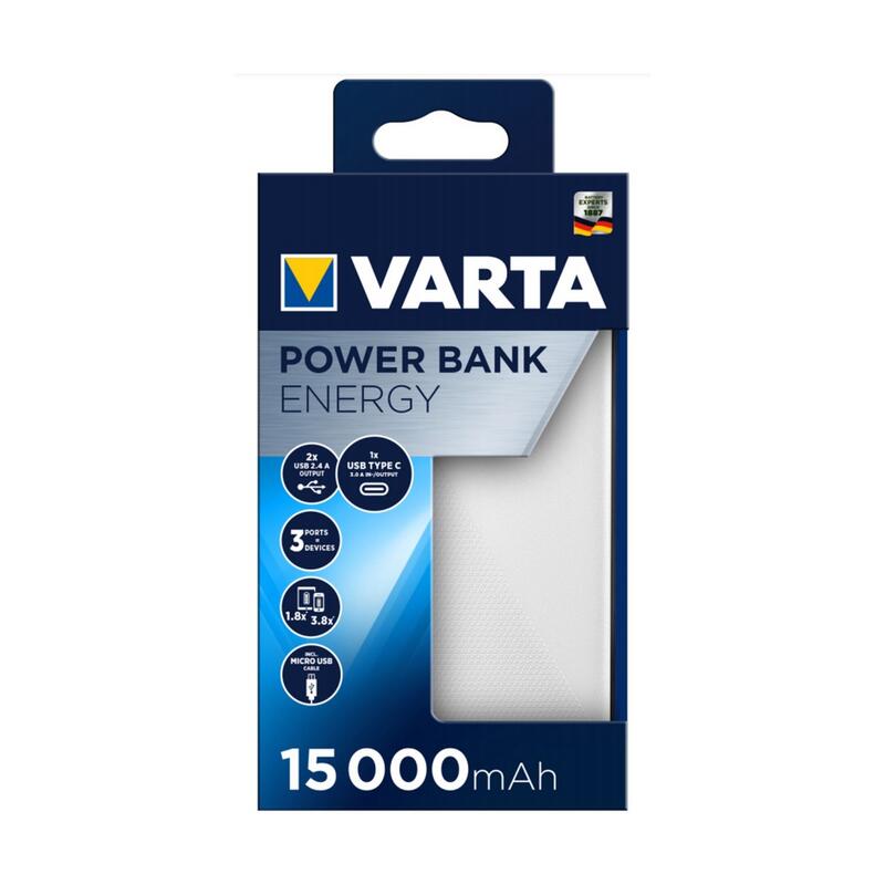 Power Bank Varta Energy 15000 Alb