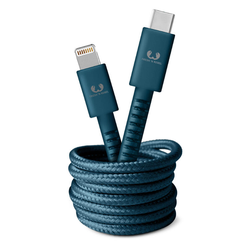 Fresh'N Rebel cable USB C a Lightning 1.5m petrol blue