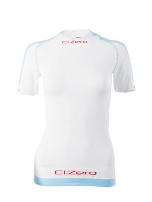 Maglia unisex manica corta girocollo bianca e azzurra