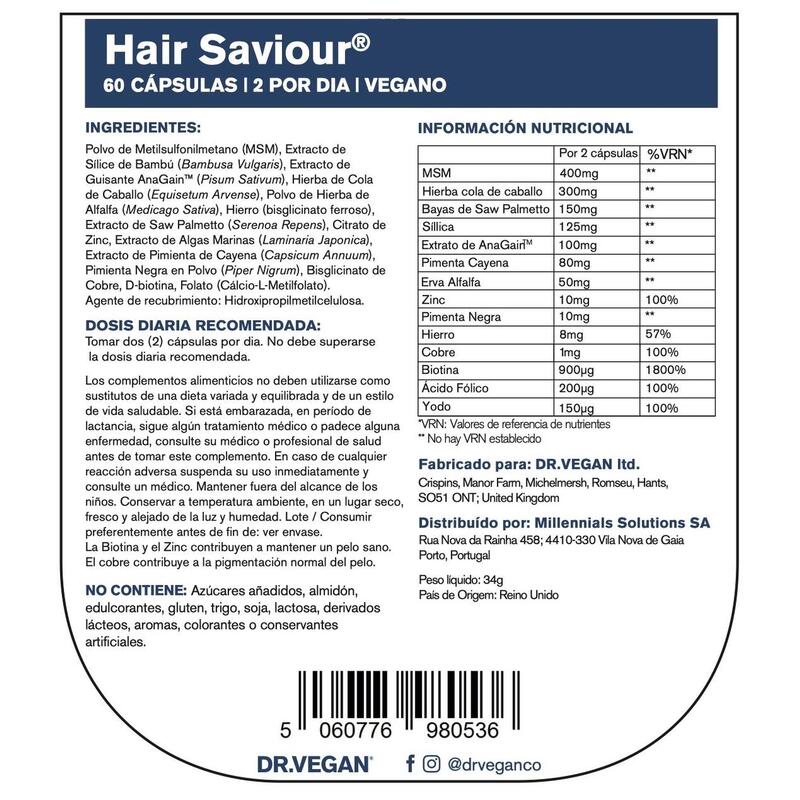 DR.VEGAN Hair Saviour | Fortelecimento do Cabelo | 2 por dia
