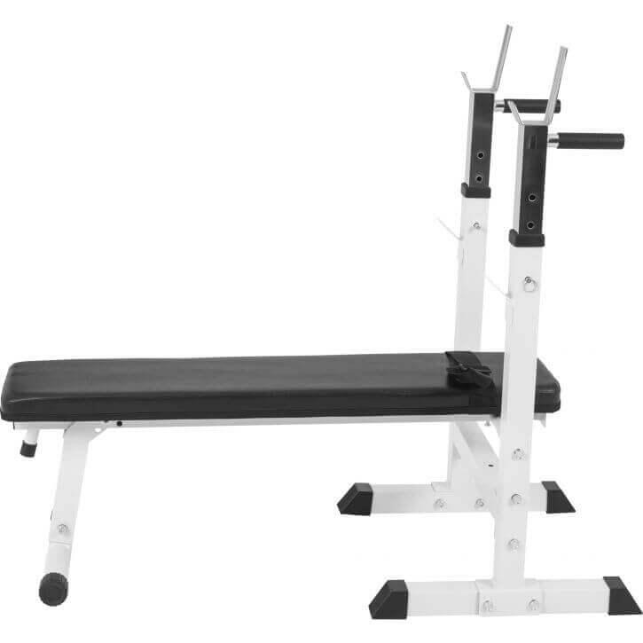 Ławka do wyciskania 3w1 biała + sztanga winylowa regulowana (zestaw 100 kg 30mm) 3/7