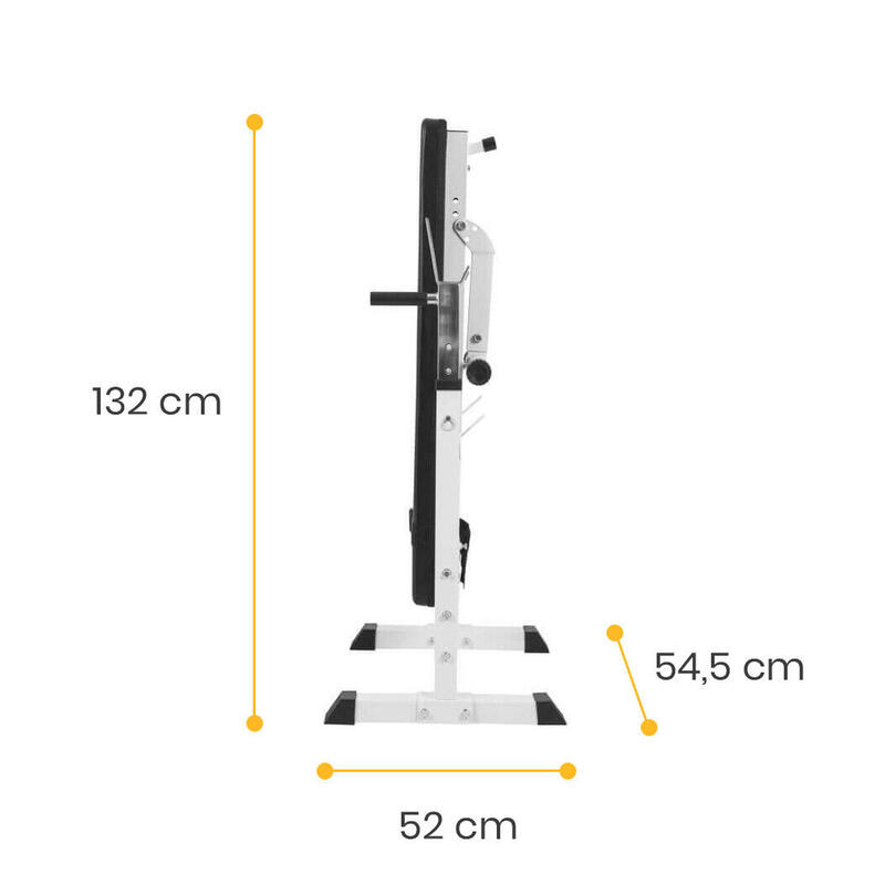 Ławka do wyciskania 3w1 biała + sztanga winylowa regulowana (zestaw 130 kg 30mm)