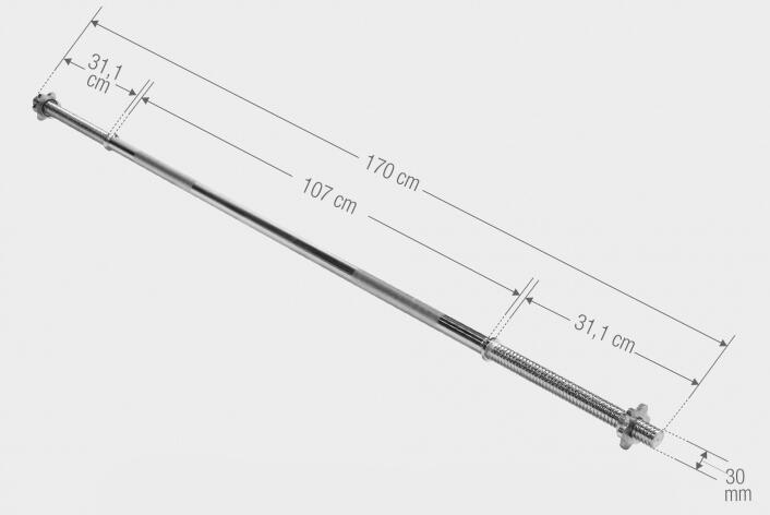 Sztanga z obciążeniem 60 kg: gryf prosty + obciążenia bitumiczne 4/7