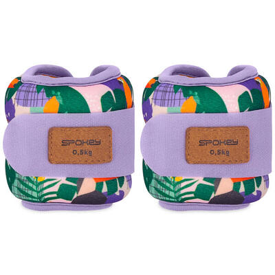 Enkel- en polsgewichten set 2x 0,5kg neopreen veelkleurig home jungle