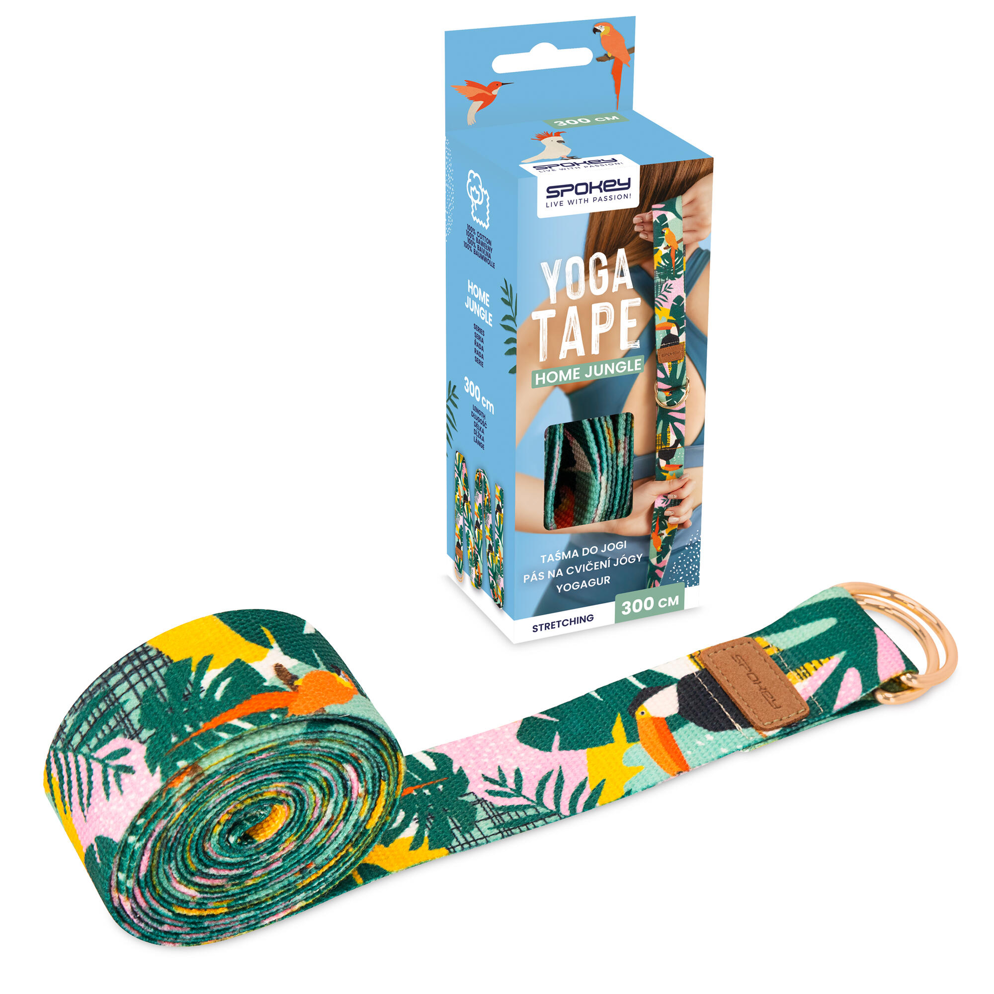 Correa de yoga Spokey Home Jungle de 300 cm: soporte para principiantes 2/7