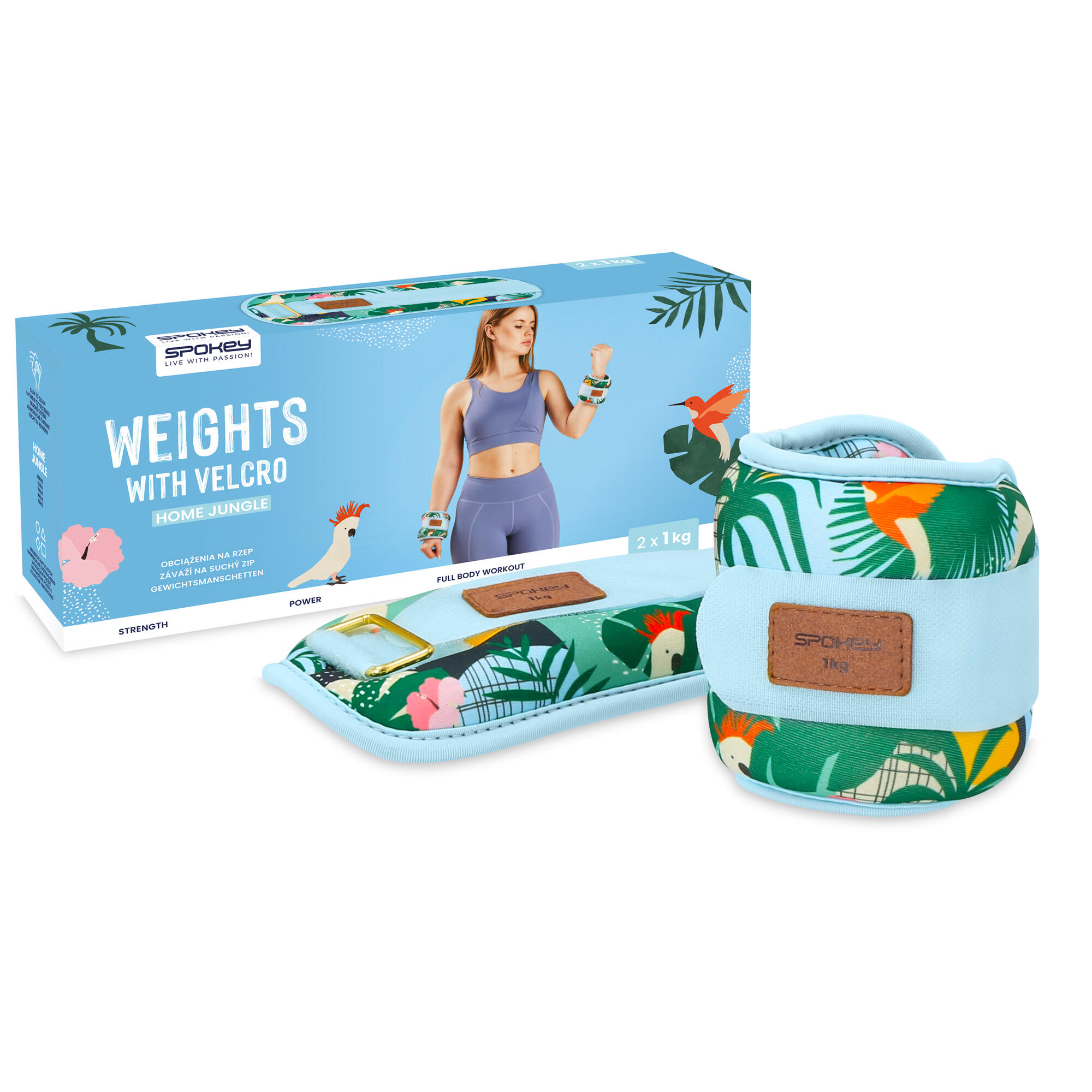 Enkel- en polsgewichten set 2x 1kg neopreen veelkleurig HOME JUNGLE 7/7