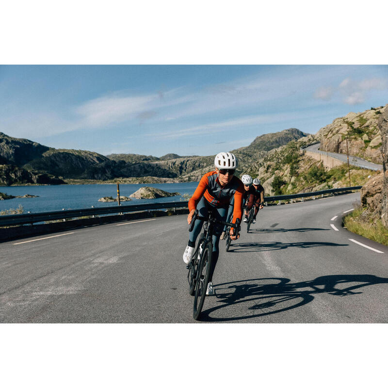 Maillot à manches longues de cyclisme pour femmes Bloquant le Vent Thé Rooibos