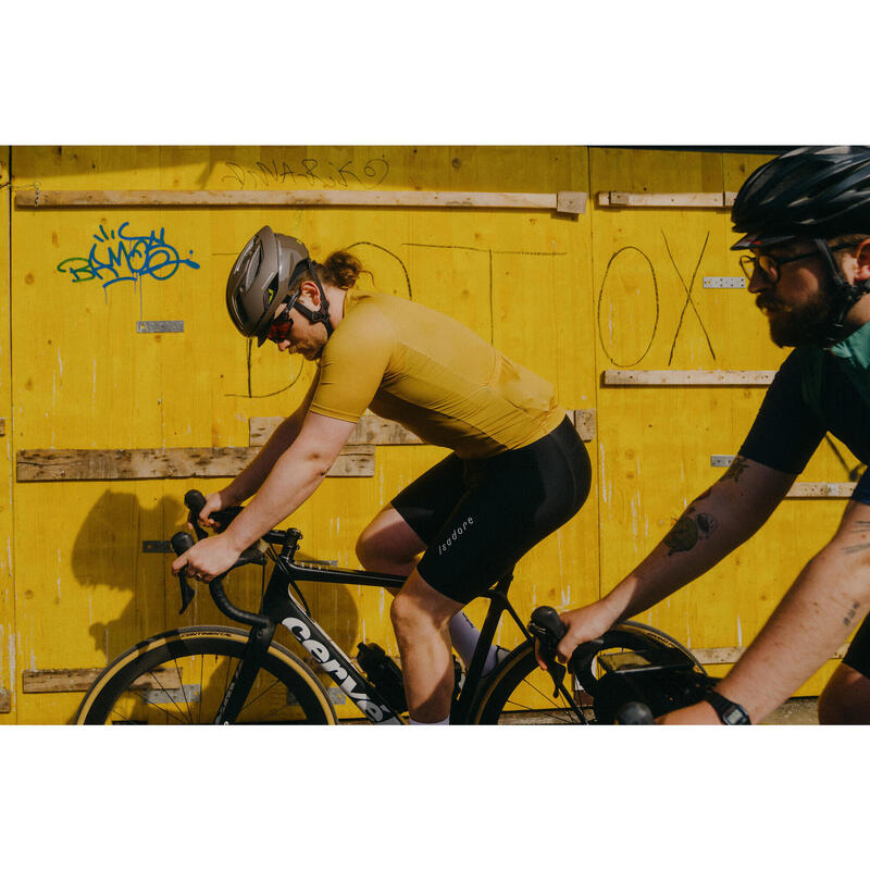Maillot à manches courtes de cyclisme pour hommes Debut Jaune Huile