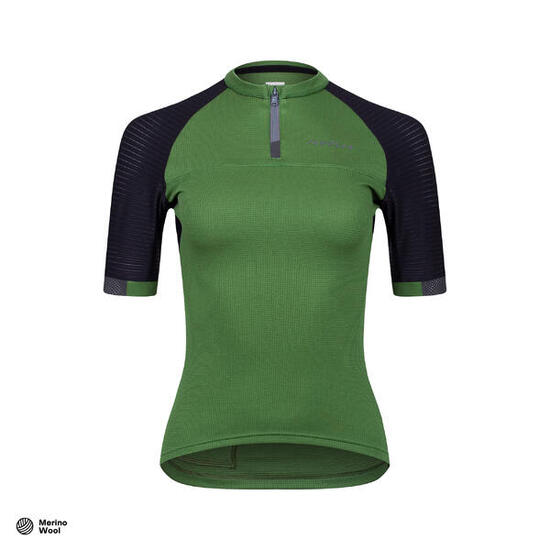 Maglia a manica lunga da ciclismo da donna Leggero Gravel Verde Giardino