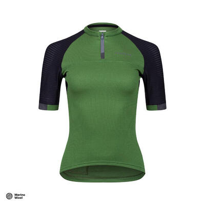 Dames wieler shirt met lange mouwen licht gravel tuin groen