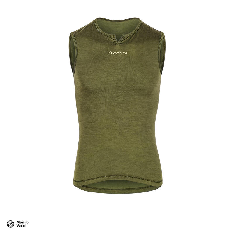 Maglia intima senza maniche da ciclismo da uomo Merino Avocado