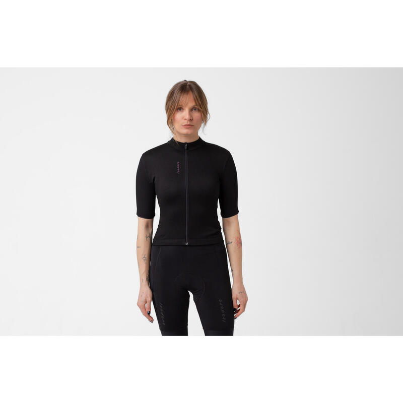 Maillot à manches courtes de cyclisme pour femmes Anthracite / Anthracite