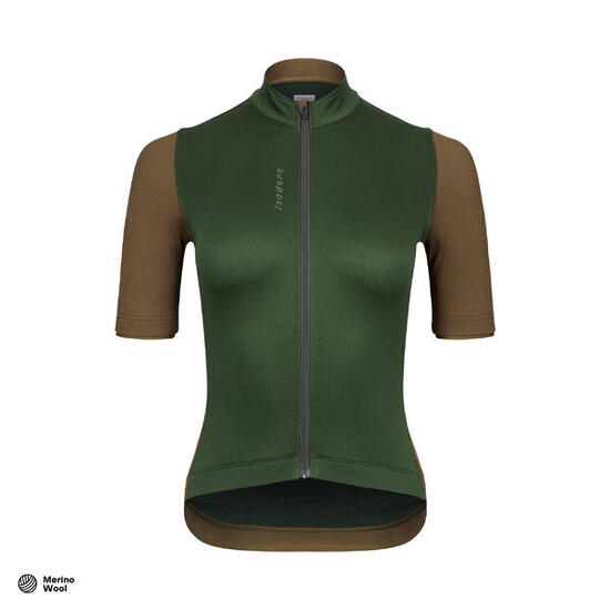 Maglia a manica corta da ciclismo da donna Signature Verde Kombu / Oliva Scuro
