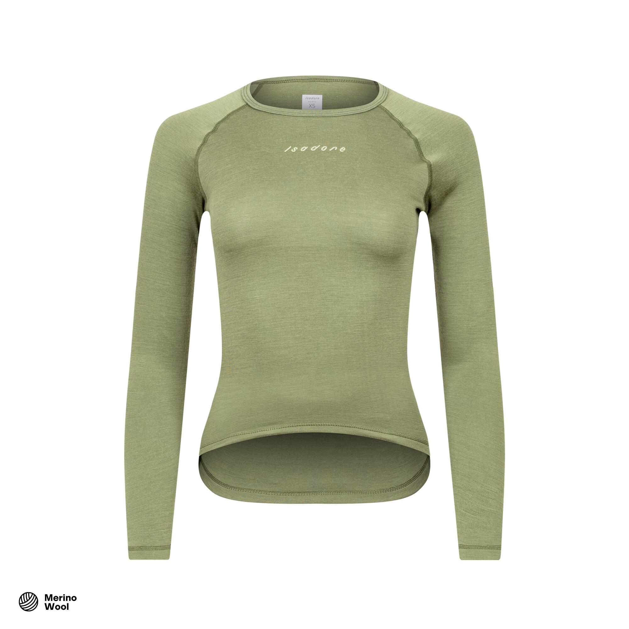 Isadore - Sous-couche À Manches Longues De Cyclisme Pour Femmes Merino Avocat - Maillot Manches Longues - Noir - 34 2xs - Decathlon