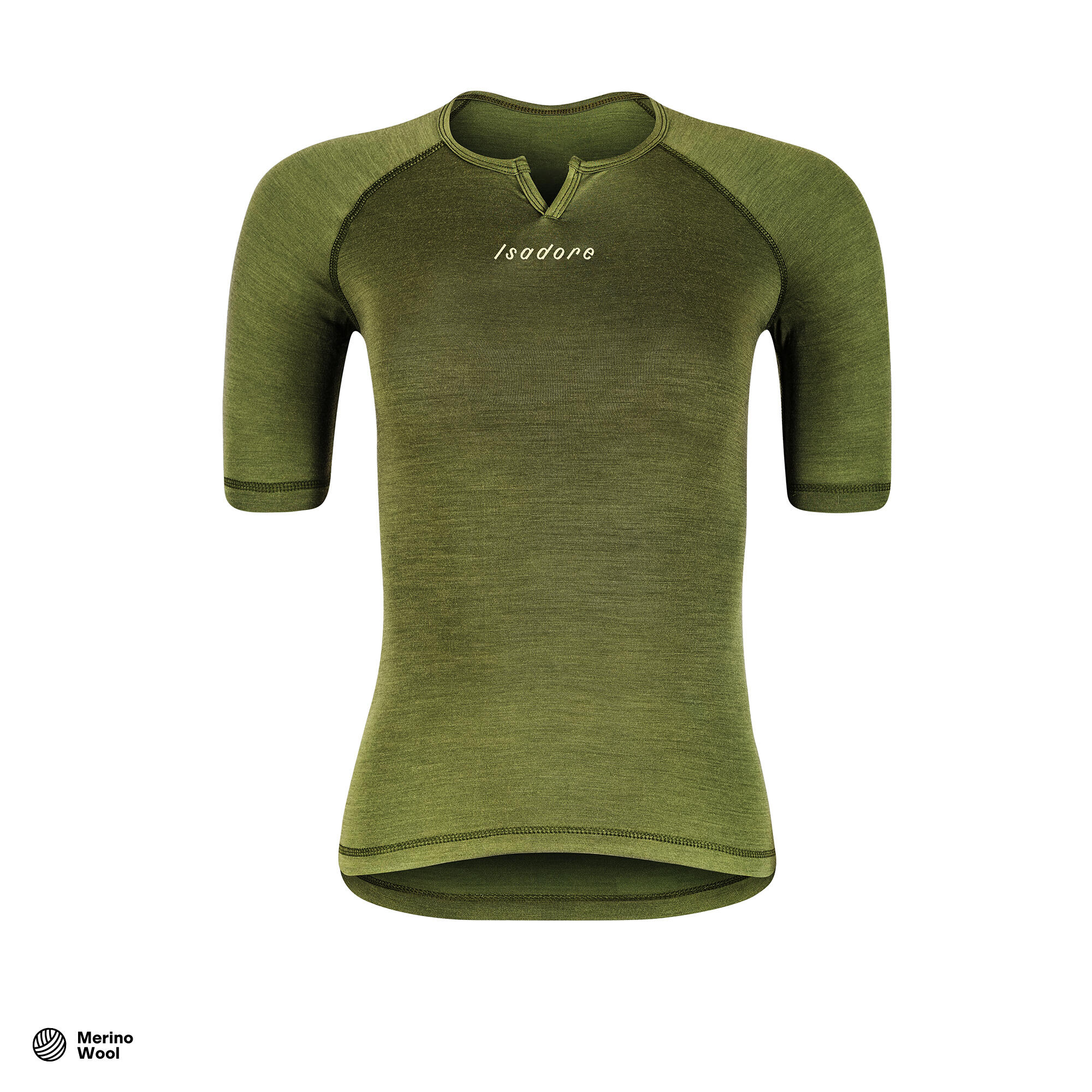 Isadore - Sous-couche À Manches Courtes De Cyclisme Pour Femmes Merino Avocat - Sous Maillot Manche Courte - Noir - Decathlon
