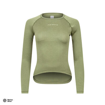 Maglia intima a maniche lunghe da ciclismo da donna Merino Avocado