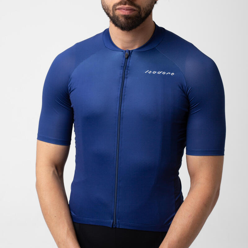 Maillot à manches courtes de cyclisme pour hommes Debut Bleu Cobalt Profond