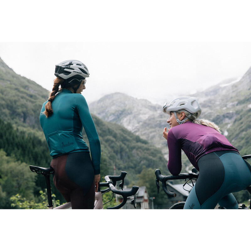 Maillot à manches longues de cyclisme pour femmes Debut Vert Jaspe