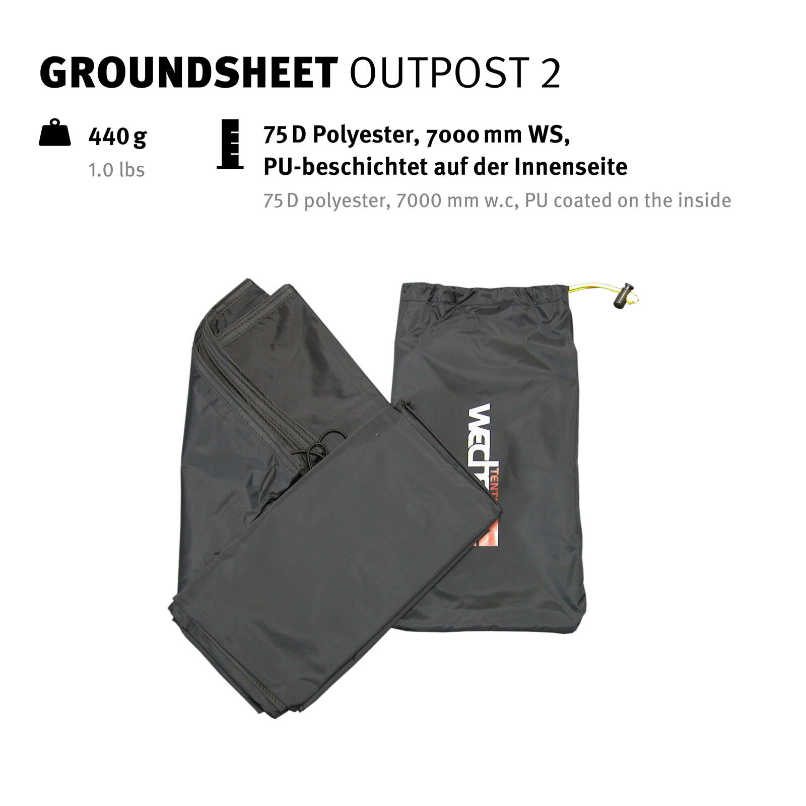 Groundsheet Für Outpost 2 Zusätzlicher Zeltboden Camping Plane Passgenau 3/4