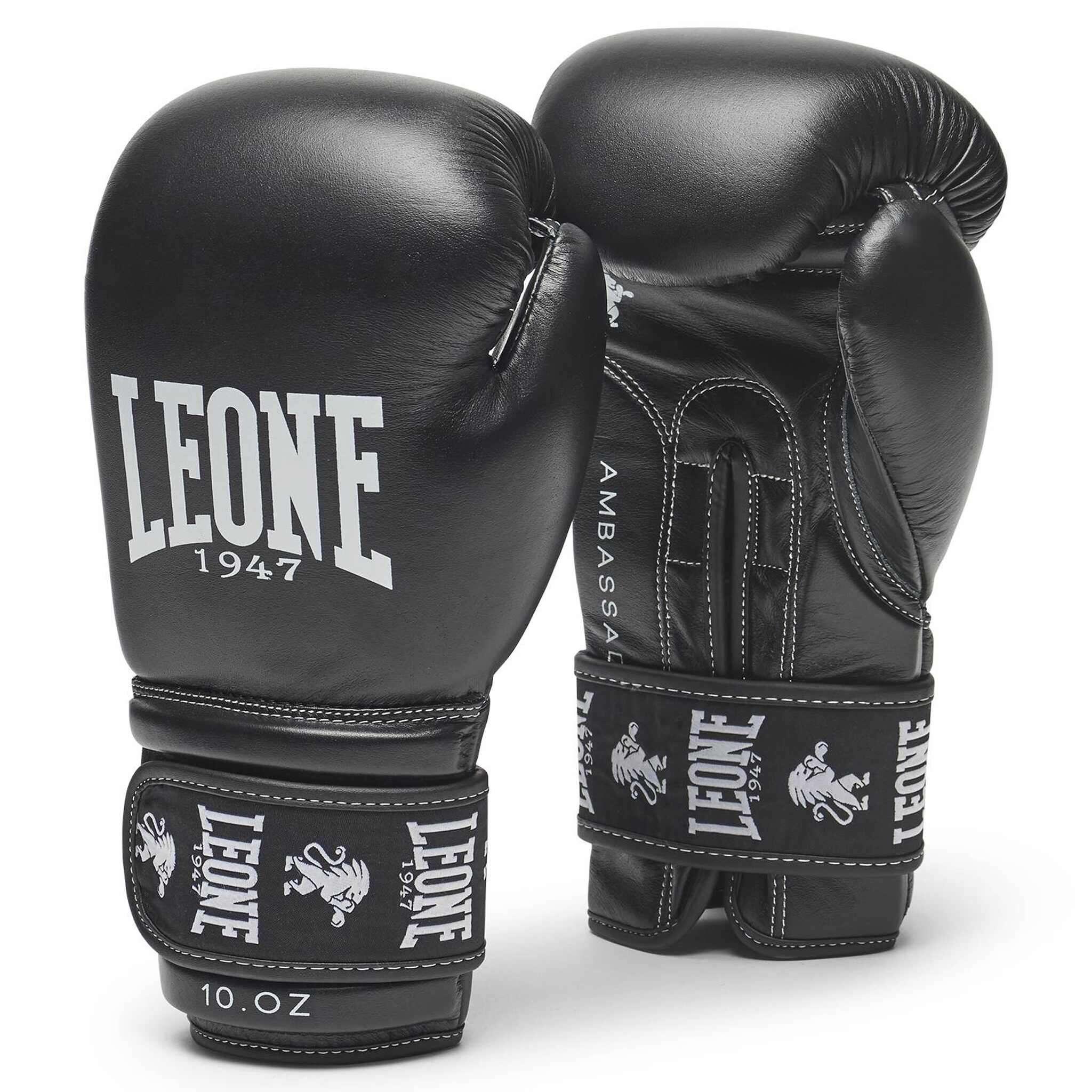 LEONE 1947 Guantes de Boxeo Leone1947,  AMBASSADOR negro/10OZ