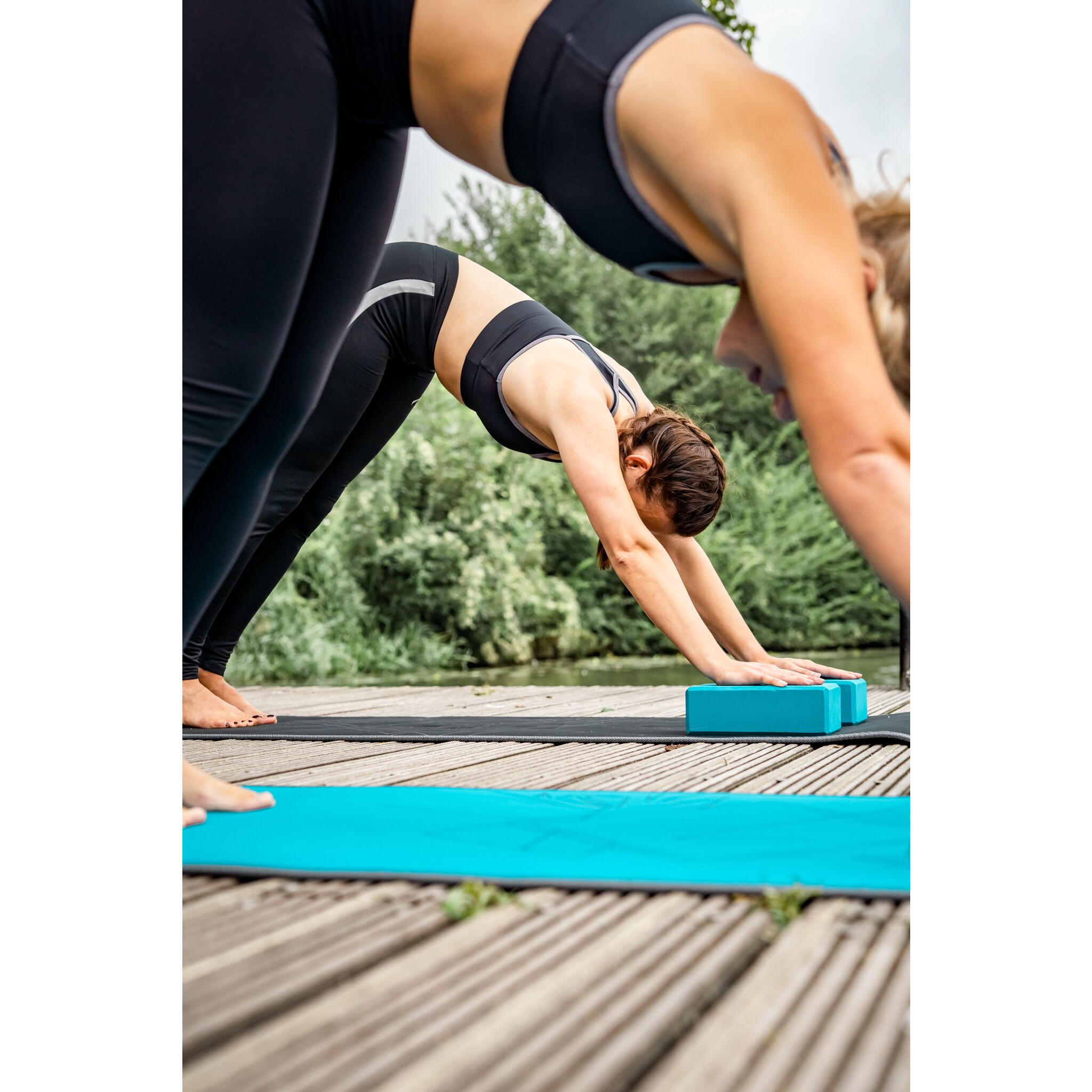 Avento Tapis de fitness en néoprène avec imprimé Bleu et gris 6/6