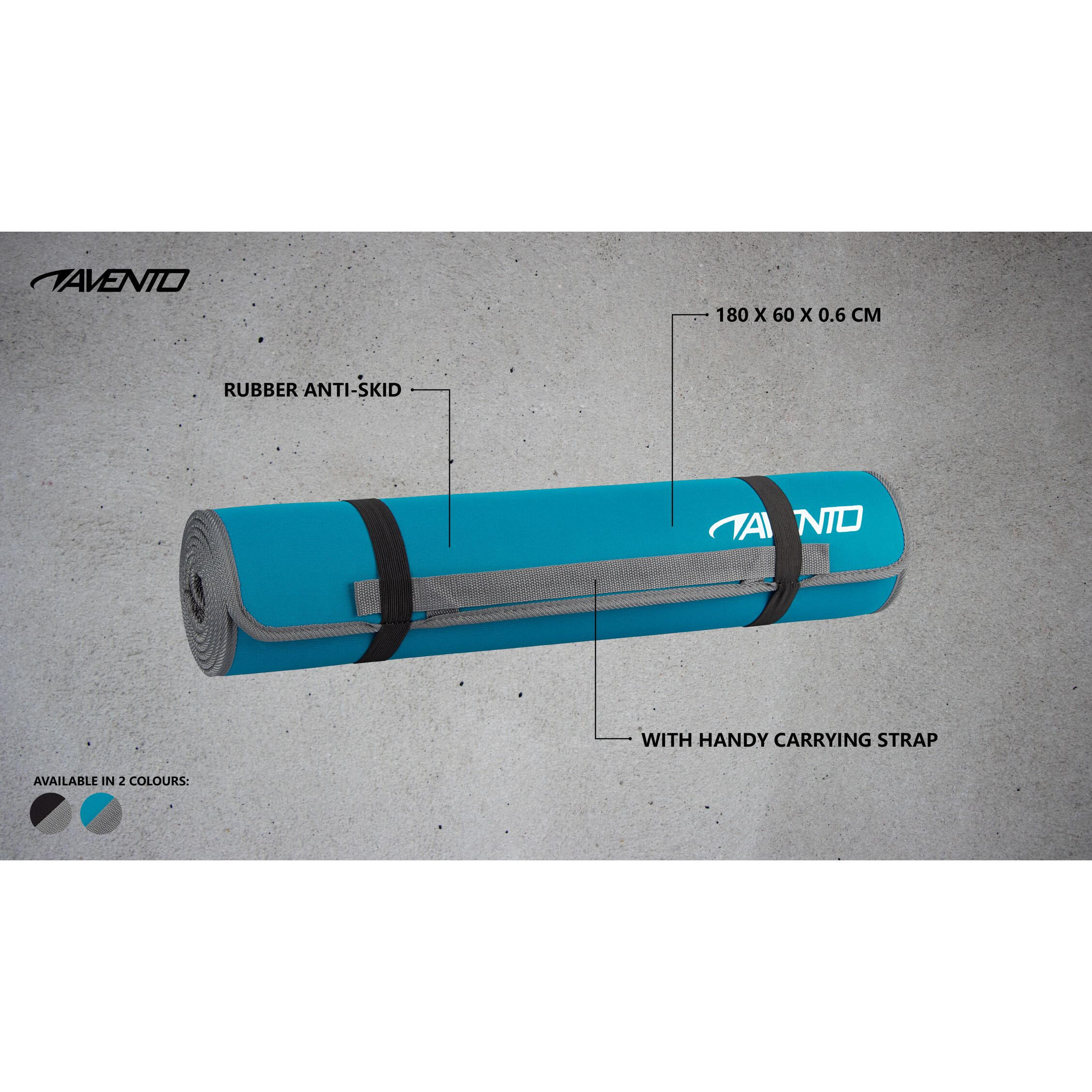 Avento Tapis de fitness en néoprène avec imprimé Bleu et gris 4/6