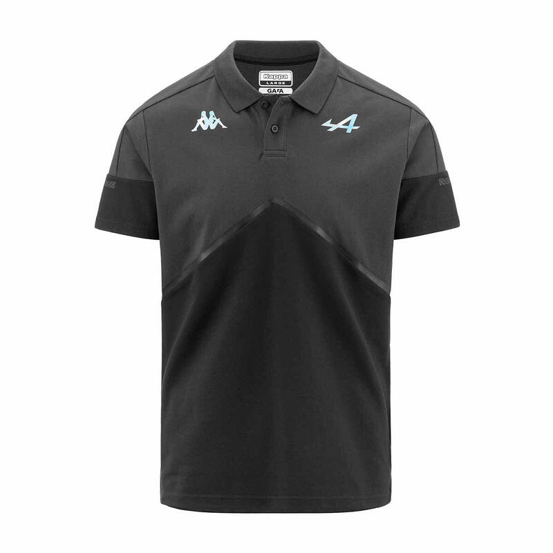 kappa polo maniche corte da uomo in cotone grigio da cardio training