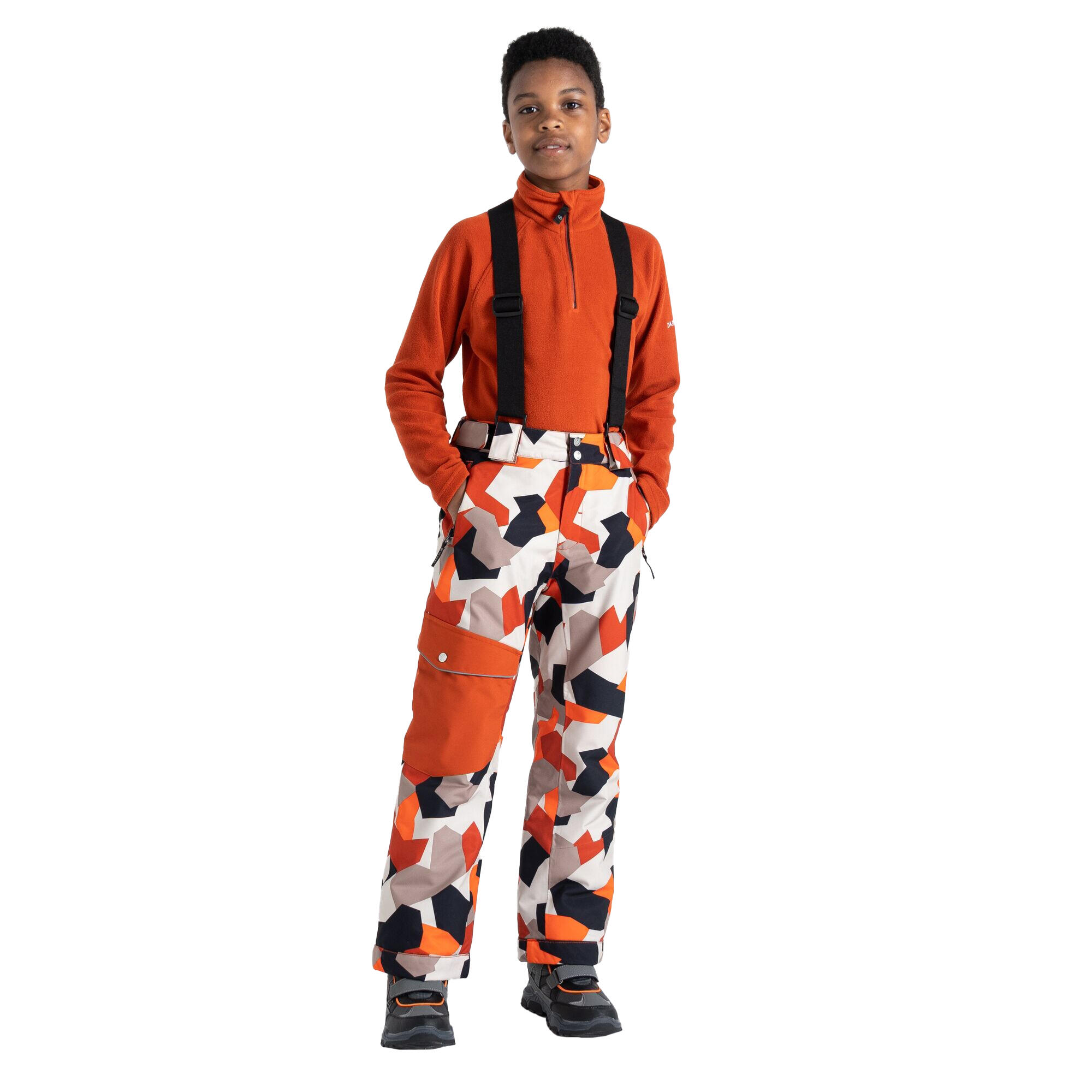 Childrens/Kids Pow Camo Ski Trousers (Puffins Orange) 4/5