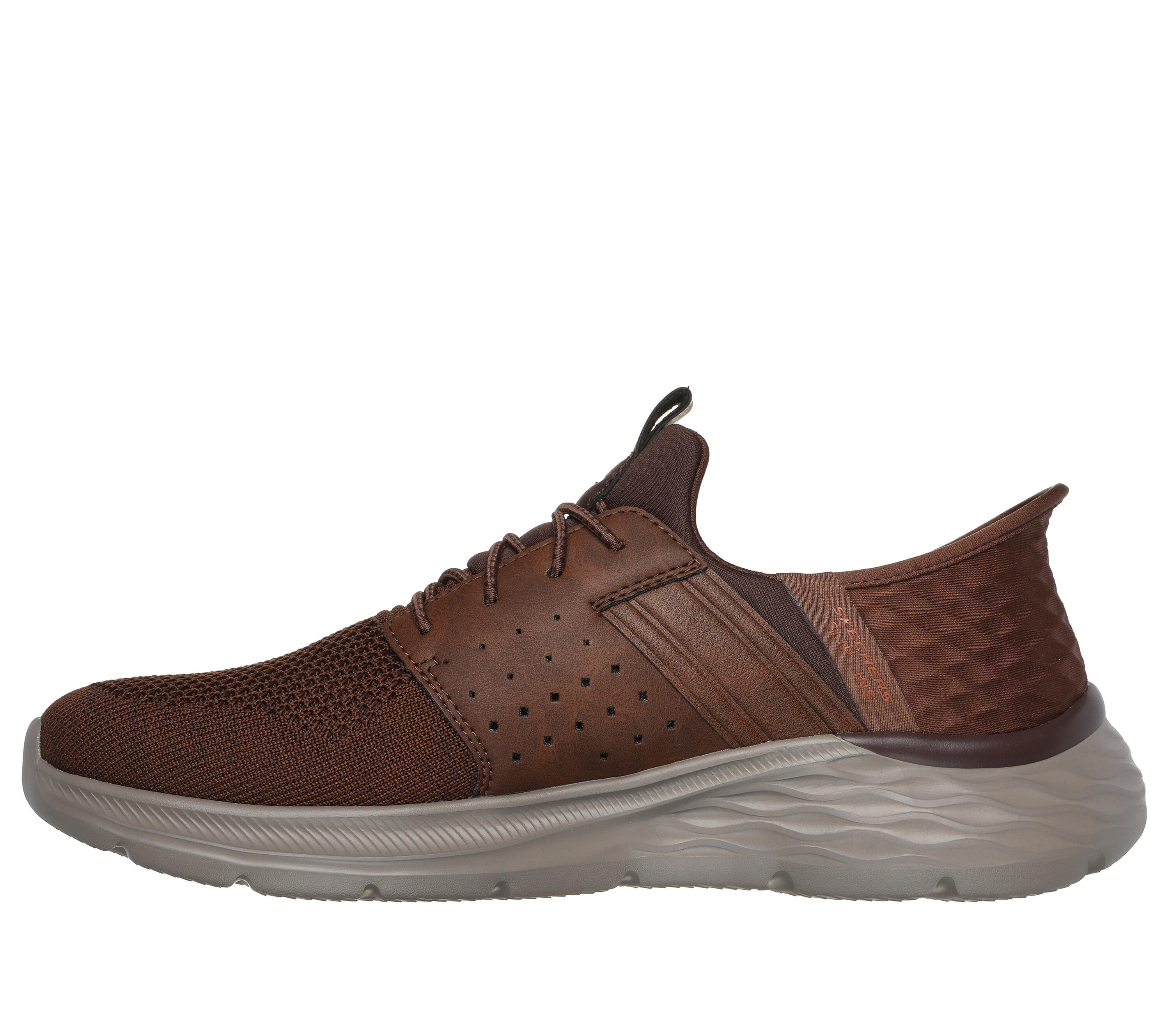 SKECHERS Uomo GARNER NEWICK Slip-On Bruno Bruno scuro 4/5
