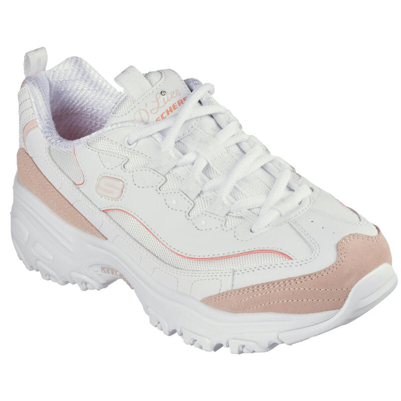 SKECHERS Donna D'LITES NEW HEAT Sneakers Bianco / Bianco / Arancione