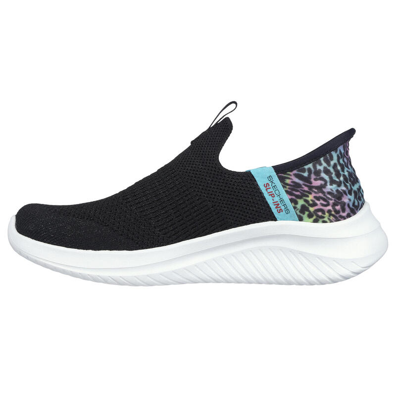 SKECHERS Enfants ULTRA FLEX 3.0 COLORY WILD À enfiler Noir / Noir / Multicolore