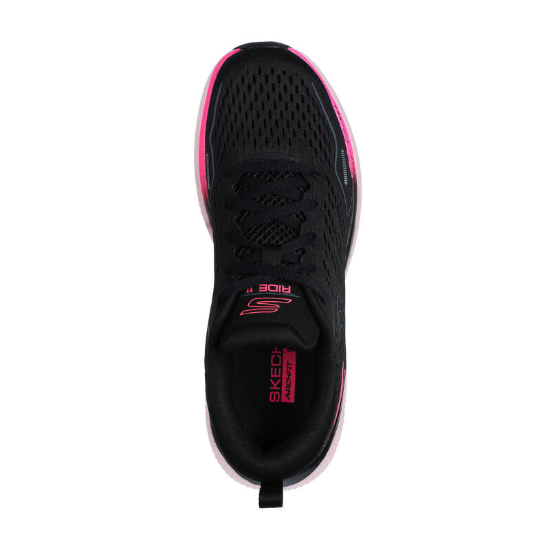 SKECHERS Femme GO RUN RIDE 11 Chaussures de sport de course Noir / Rose vif